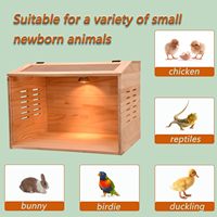Boîte de couvaison en bois pour poussins, boîte chauffante pour volailles avec lampe chauffante 110V-50W pour poussins, canards, cailles et oiseaux