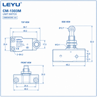 Interrupteur de fin de course CM-1303M 15A 250VAC SPDT à action rapide avec levier à charnière à rouleau, type horizontal pour l'automatisation industrielle