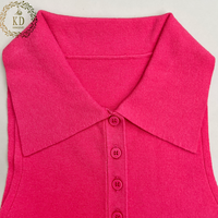 KD Fabricant de pulls en tricot personnalisé Tops Pull Col V Sans manches Moulante Ribknit Pull Gilet Femmes