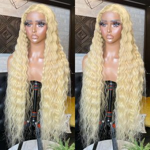 Peluca de encaje al por mayor Pelucas de cabello humano <span class=keywords><strong>Muy</strong></span> largas 30 40 pulgadas <span class=keywords><strong>Rubio</strong></span> 613 Peluca de encaje frontal de onda profunda - Product Image 1