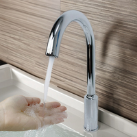 Robinet mitigeur intelligent à double capteur, haut de gamme, en laiton chromé, à trou unique, contemporain, OEM/ODM