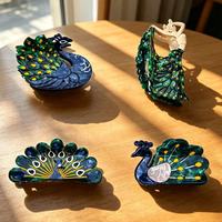 Barrettes à cheveux minimalistes écologiques en acétate de cellulose personnalisées Yuxi, 9,8 cm, design élégant, barrettes à cheveux paon pour femmes, usage quotidien