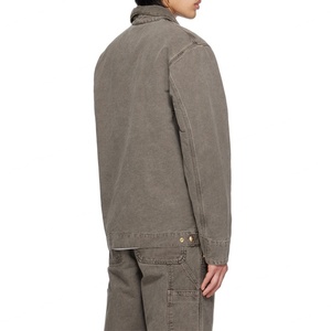 Durable Men <b>Work</b> Wear <b>Jacket</b> Zip Closure Patch Pocket Cotton <b>Canvas</b> <b>Jacket</b> for Male - Product Image 3