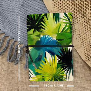 Pages remplaçables de cahier vintage A6 faites à la main, excellent cadeau pour les professionnels d'entreprise avec des feuilles de palmier dans divers <span class=keywords><strong>col</strong></span> - Product Image 4