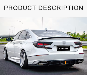 ホンダアコード2018-2022エクステリアアクセサリー用,光沢ブラックディフューザースポイラーリップモディファイドカーボディキット - Product Image 4