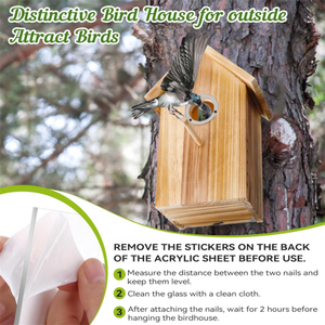 Nichoirs à oiseaux en bois multifonctionnels modernes et améliorés en gros, nichoirs à oiseaux d'extérieur avec fenêtre transparente pour la décoration de la maison - Product Image 6