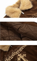 Blouson Bomber Vintage Homme Personnalisé avec Logo Brodé, Coupe Ample Décontractée, Veste Zippée Style Urbain, Manteau d'Hiver pour Hommes
