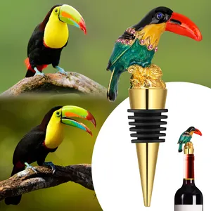 Thanh nhà bếp tiện ích trang trí động vật Toucan chim kim loại rượu vang chai Stopper silicon cho nam giới Phụ Nữ Món quà sinh nhật
