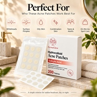 Patchs hydrocolloïdes fermentés à l'acide salicylique pour l'acné, absorbants l'excès de sébum, soin invisible des imperfections et des boutons, autocollants de traitement cutané pour le visage
