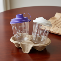 Gobelets en plastique PET premium, épaissis, haute transparence, style Ins, logo personnalisé avec plus de 5 types de couvercles pour boissons froides, café à emporter