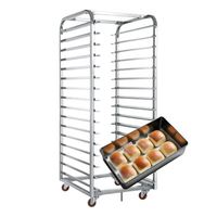 Chariot de présentation mobile en acier inoxydable à 15 niveaux pour boulangerie, pâtisserie, café et desserts (vente en gros)