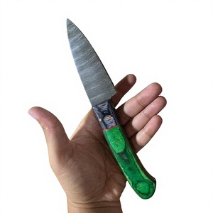 Ensemble de couteaux de cuisine en acier Damas, 5 pièces, manche en bois, lames droites, couteaux de chef, lame polie, ambidextres, haute qualité, 58-60HRC - Product Image 3