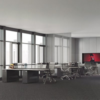 Bureau de travail modulaire en bois moderne haut de gamme pour deux ou quatre personnes, respectueux de l'environnement, pour usage commercial