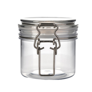 Leakproof 350ml 12oz PET Food Storage <b>Container</b> Airtight BPA Free Clear Plastic Coffee Canister - Product Image 4