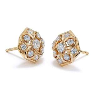 Boucles d'oreilles clous modernes en diamant de laboratoire pour femme, taille brillant rond, en argent sterling 925, bijoux fins de qualité supérieure, cadeau - Product Image 4