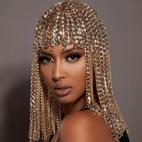 Bandeau de mariée simple, chaîne de cheveux en strass pour femmes, accessoire de cheveux bohème indien, bijoux en alliage