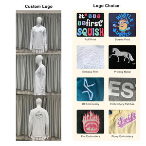 Jersey de cuello redondo suave personalizado para mujer, camiseta de verano transpirable y de manga larga con logotipo impreso, venta de fábrica - Product Image 2