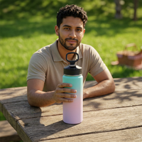 Bouteille d'eau sport en acier inoxydable à double paroi isolée sous vide, écologique, 500 ml, couleur personnalisée, logo, maintien thermique 12-24h