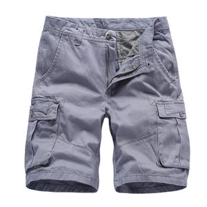 Summer <b>Mens</b> Multi Pocket Cargo <b>Shorts</b> Cotton Casual Green Loose Fit Workwear <b>Shorts</b> Without Belt - Product Image 2