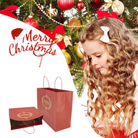 Sac cadeau en papier pour boutique de mariage de luxe bordeaux personnalisé logo de petite entreprise imprimé pour bijoux et vêtements