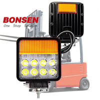 Feu de signalisation de chariot élévateur 10-80V carré Double côtés lumière de travail clignotant blanc jaune voyant d'avertissement