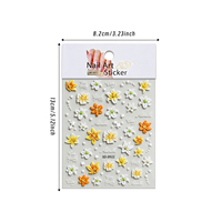 Autocollants 5D auto-adhésifs pour ongles, motifs en relief fleur de lys orange, étoile et lettres, décorations stéréo pour nail art, lot de décalcomanies