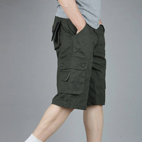 Shorts chino en coton pour homme, design classique, cargo, avec fermeture éclair à la taille, longueur genou, 6 poches, grande taille, pantalon de travail