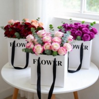 Maßgefertigte Hochwertige 27*27*27cm Große Blumenverpackungstasche Geschenkpapiertüten mit Griff