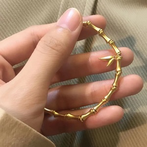 Bamboo Joint <b>Bracelet</b> For Women Zinc Alloy Leaf Charm Jewelry Fashion <b>Beaded</b> <b>Bracelets</b> - Product Image 4