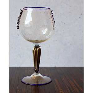 Vase à fleurs en bois soufflé à la main Bennyudine Gabbiani, design moderne avec or pur et bulles, pour mariage - Product Image 1