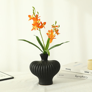 Orchidée Cymbidium Artificielle à Branche Unique en Polyester Souple, Haute Simulation, Décoration d'Intérieur - Product Image 4