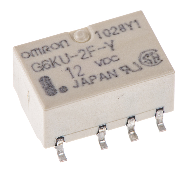 G6KU-2F-Y DC12 Signal Relay, 12V DC Coil, 1A, DPDT, Surface Mount, G6K Series for PLC