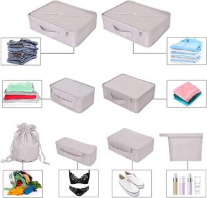6 sacs de voyage pliables en polyester à fermeture éclair, motif géométrique tendance - Product Image 4