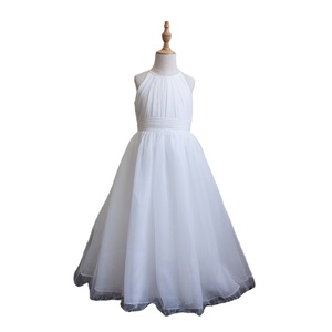 Vestido de Fiesta de Verano para Niñas, Estilo Clásico, Sin Mangas, con Tirantes, de Gasa, para Damas de Honor, Color Blanco - Product Image 3