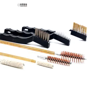 Hot Sale Outdoor .22.27.30.357.38 9mm.40.45 Calibers Bronze Bore Brushes Universal Gun Cleaning Kit With Rod