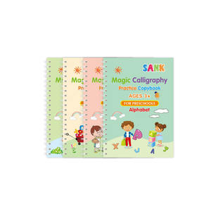 Cahier d'Exercices de Calligraphie <span class=keywords><strong>Magique</strong></span> Anglaise avec Reliure Spirale et <span class=keywords><strong>Peinture</strong></span> à la Gouache pour l'École Maternelle - Product Image 1