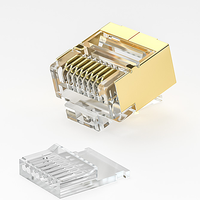 Connecteur Ethernet CAT6A à blindage court en deux parties personnalisable de haute qualité