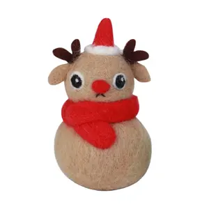 Novelty DIY Gift Wool Felt Animal Reindeer Do It Yourself Present Needle Felting Supplies Kits Needle Felt Animals