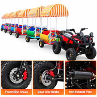 Quad à 4 roues personnalisable en promotion, moteur 4 temps 150cc 200cc avec auvent, train d'attractions à double baril 4 rangées pour parcs