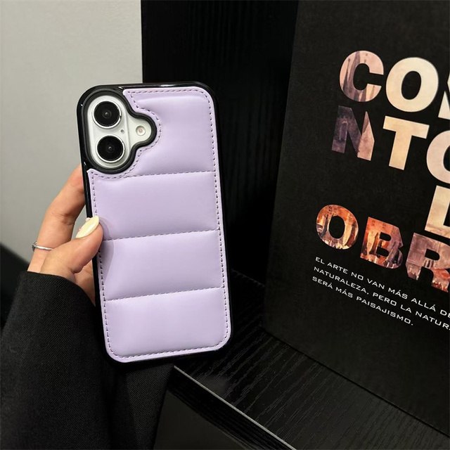 Custom Women's Clothing Puff Phone case Manufacturer Down Jacket Phone Cover for iphone 11 12 13 14 15 16 Pro Max Plus