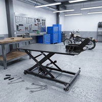 Table élévatrice pneumatique pour moto, élévateur à air comprimé pour moto avec verrou de sécurité, plateforme antidérapante