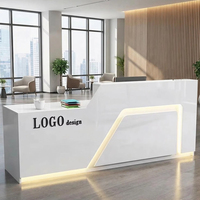 Comptoir d'accueil moderne et minimaliste pour hôtels et écoles, en bois durable, design écologique, compatible avec la caisse enregistreuse