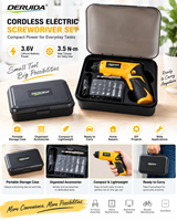 DERUIDA Mini Perceuse sans fil 3,6 V rechargeable, machine à percer le bois, tournevis électrique, ensemble de perceuse-visseuse, kit d'outils électriques