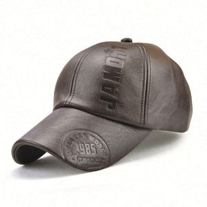 Gorra de Béisbol de Cuero PU con Estampado Jamont en Relieve, Cálida y Moderna para Otoño-Invierno 2022, para Hombres, Deportes al Aire Libre, Venta al Por Mayor en Stock - Product Image 3