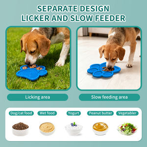 Tapete de Silicone com Padrão de Patas de Cão e Tapete de Lamber para Cães, Tigela de Alimentação Lenta com Ventosa Forte - Product Image 2