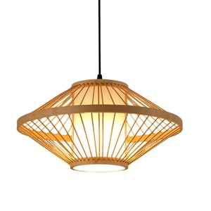 Abat-jour en bambou ovale large, luminaire suspendu minimaliste oriental, <span class=keywords><strong>lampe</strong></span> rustique pour restaurant, villa, hôtel en bord de mer, décoration - Product Image 4