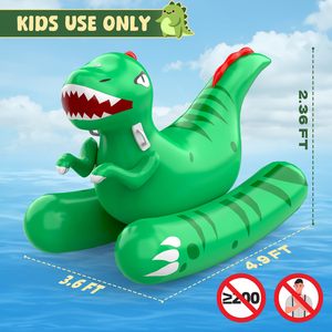 Flotador Inflable de Dinosaurio de 72 Pulgadas con Aspersor 2 en 1, Juguete Acuático Grande para Niños y Adultos, para Jardín - Product Image 2