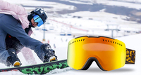 Lunettes de ski et de snowboard magnétiques OEM personnalisées avec lentille cylindrique anti-buée UV400