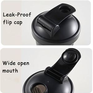 Custom Logo Plastic Shaker Bottle for Protein Powder Mixed Non-Leak 400ML Gym Shaker <b>Cups</b> Mixer Bottle for Fitness Sports - Product Image 3