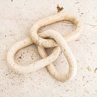 Stonekocc Luxe Calacatta Violet Naturel Beige Moderne Travertin Marbre Pierre Ovale 3 Chaîne Maillons Wabi-Sabi Design Décoration